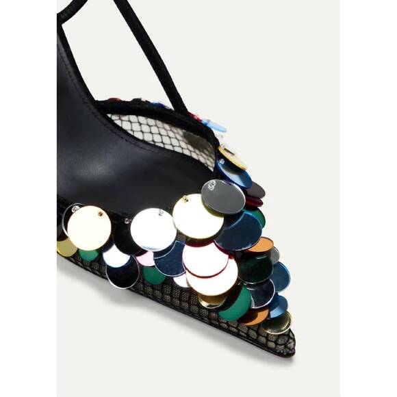 NEW AQUAZZURA women's can can slingback pump in black - Picture 4 of 4